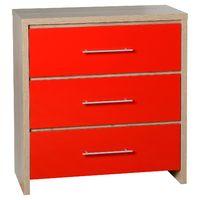 Seville 3 Drawer Chest Red