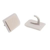 Self Adhesive Stick on Centre Hooks for Net Curtain Wire White ( pack of 100 )