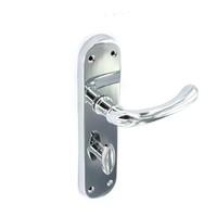 Securit Rosa Chrome Bathroom Door Handles (Pair) 187mm S2832