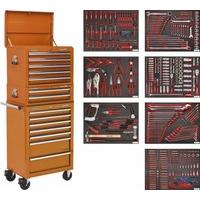 Sealey TBTPCOMBO4 14-Drawer Tool Chest Combination with Ball Bearing Runners Tool Kit - Orange (446-Piece)