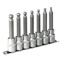 sealey ak622 hex ball end socket bit set 7pc 100mm 12sq drive metric