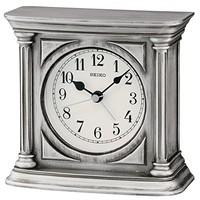 Seiko Antique Finish Mantel Alarm Clock, Wood, Silver