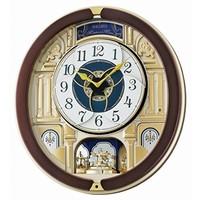 Seiko Melody in Motion Wall Clock with Rotating Pendulum, Wood, Brown