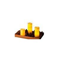 Set of 3 LED XL Real Wax Candles with flickering LEDs Westfalia