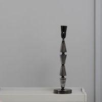 Serena Stacked Black Chrome Effect Table Lamp Base