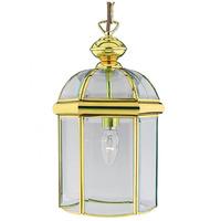 Searchlight Solid Polished Brass Lantern Light with Bevelled Glass
