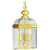 Searchlight Lantern Solid Brass 3 Light Pendant with Bevelled Glass