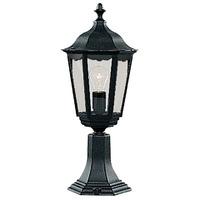 searchlight alex cast aluminium and black post lamp with clear glass