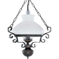 Searchlight Oil Lantern Antique Rust Pendant Light with Opal Glass