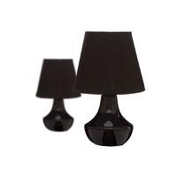 Set of 2 Table Lamps Ceramic Black