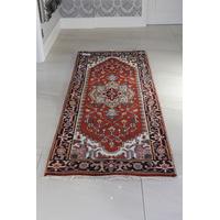 serapi indo red bordered oriental wool rug