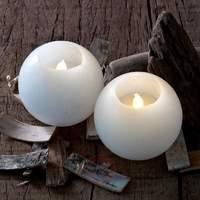 set of 2 mona led candles white 8 cm