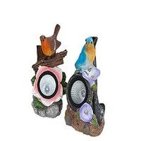 set of 2 bird solar garden lights one of each design