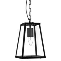 Searchlight 4614BK Voyager 1 Light Tapered Ceiling Pendant Light In Matt Black With Clear Glass