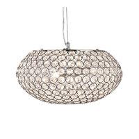 Searchlight 7163-3CC Chantilly 3 Light Oval Ceiling Pendant Light In Chrome With Crystal Buttons