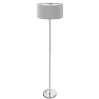 searchlight 5663 3si drum pleat 3 light floor lamp in chrome with silv ...
