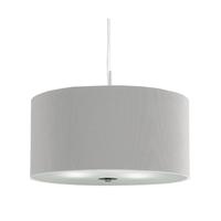 searchlight 2353 40si drum pleat 3 light ceiling pendant in chrome wit ...