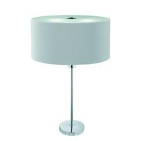 Searchlight 4562-2SI Drum Pleat 2 Light Table Lamp In Chrome With Silver Shade