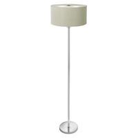 Searchlight 5663-3CR Drum Pleat 3 Light Floor Lamp In Chrome With Cream Shade
