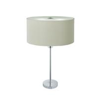 Searchlight 4562-2CR Drum Pleat 2 Light Table Lamp In Chrome With Cream Shade