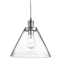 Searchlight 3228CC Pyramid 1 Light Ceiling Light In Chrome With Clear Glass