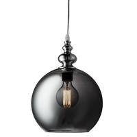 Searchlight 2020SM Indiana 1 Light Ball Ceiling Pendant Light In Chrome With Smokey Glass