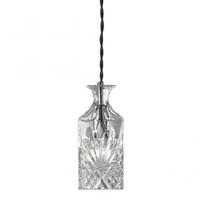 Searchlight 5981 Pendants 1 Light Ceiling Pendant In Chrome with Crystal Cut Glass Straight Shade