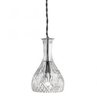 Searchlight 4981 Pendants 1 Light Ceiling Light In Chrome With Crystal Cut Glass Wide Base Shade