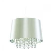 Searchlight CL7026SICW Pendants 1 Light Ceiling Pendant Light In Silver With Acrylic Drops