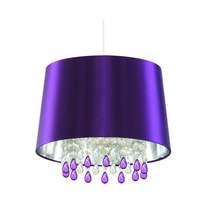 Searchlight CL7026PUCW Pendants 1 Light Ceiling Pendant Light In Purple With Acrylic Drops