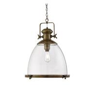 searchlight 6659 industrial pendant bell ceiling light in antique bras ...