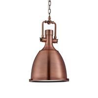 Searchlight 1411CU Industrial Pendant Bell Ceiling Light In Antique Copper - Small - Diameter: 300mm
