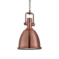 searchlight 1411cu industrial pendant bell ceiling light in antique co ...