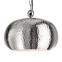 Searchlight 2094-39CC Hammered Pendant Ceiling Pendant Light In Shiny Nickel