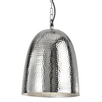 Searchlight 2093-26CC Hammered Bell Pendant Ceiling Light In Shiny Nickel - Diameter: 260mm
