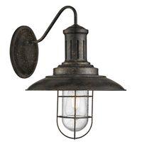 Searchlight 6503BG Fisherman 1 Light Wall Light In Black Gold With Seeded Glass