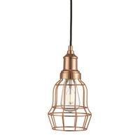 Searchlight 6847CU Bell Cage Ceiling Pendant Light In Copper