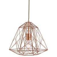 Searchlight 7271CU Geometric Cage 1 Light Ceiling Light In Copper