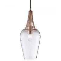 Searchlight 8911CU Whisk 1 Light Ceiling Light In Copper With Clear Glass