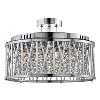 Searchlight 8335-5CC Elise 5 Light Ceiling Pendant Light In Chrome With Crystal Droplets