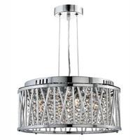 Searchlight 8334-4CC Elise 4 Light Ceiling Pendant Light In Chrome With Crystal Droplets