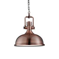Searchlight 1322CU Industrial Pendant Ceiling Light In Antique Copper