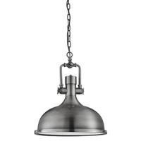 Searchlight 1322AN Industrial Pendant Ceiling Light In Antique Nickel