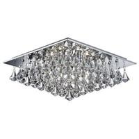 Searchlight 7306-6CC Hanna 6 Light Flush Ceiling Light In Chrome With Crystals