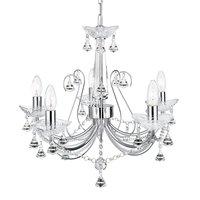 Searchlight 1395-5CC Lafayette 5 Light Ceiling Pendant Light In Chrome And Crystal