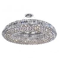 Searchlight 9291CC Vesuvius 10 Light Semi Flush Ceiling Light In Chrome With Mirror And Crystals