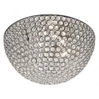 Searchlight 5163-35CC Chantilly 3 Light Flush Ceiling Light In Chrome With Crystal/Glass-Dia: 350mm