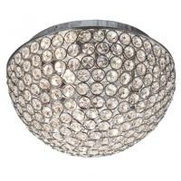 Searchlight 5162-25CC Chantilly 3 Light Flush Ceiling Light In Chrome With Crystal/Glass -Dia: 250mm