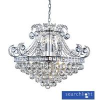 Searchlight 5046-6CC Bloomsbury 6 Light Ceiling Pendant Light In Chrome With Crystal