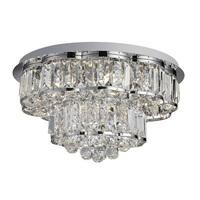 Searchlight 8376-6CC Hayley 6 Light Flush Ceiling Light In Chrome With Crystal Glass